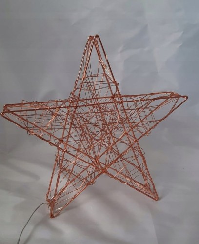 Gwiazda Led na zewnątrz,wewnątrz miedziana 30 cm