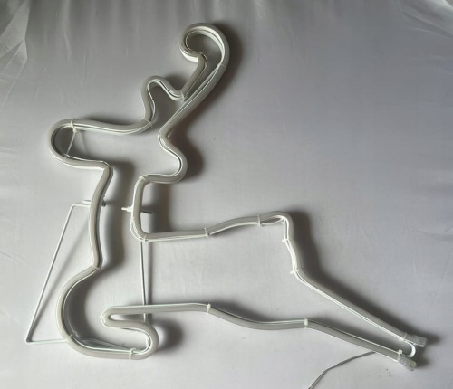 Dekoracja świetlna figura neon 3 D Renifer 44 x 46 cm