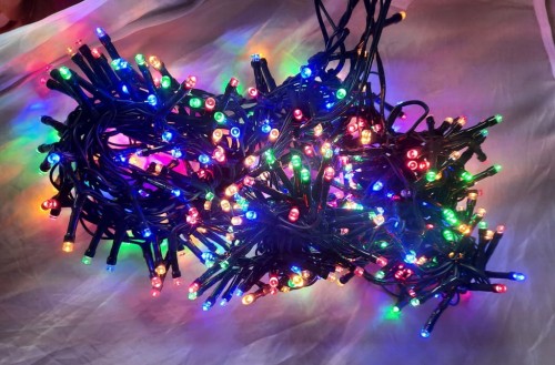 Łańcuch świetlny LED 400 5 okółek w kształcie choinki multikolor