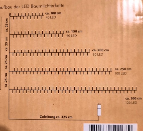 Łańcuch świetlny LED 400 5 okółek w kształcie choinki multikolor