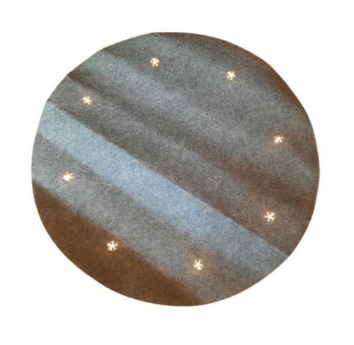 Dywan bożonarodzeniowy 8 led 80 cm szary pod choinkę śnieżynka